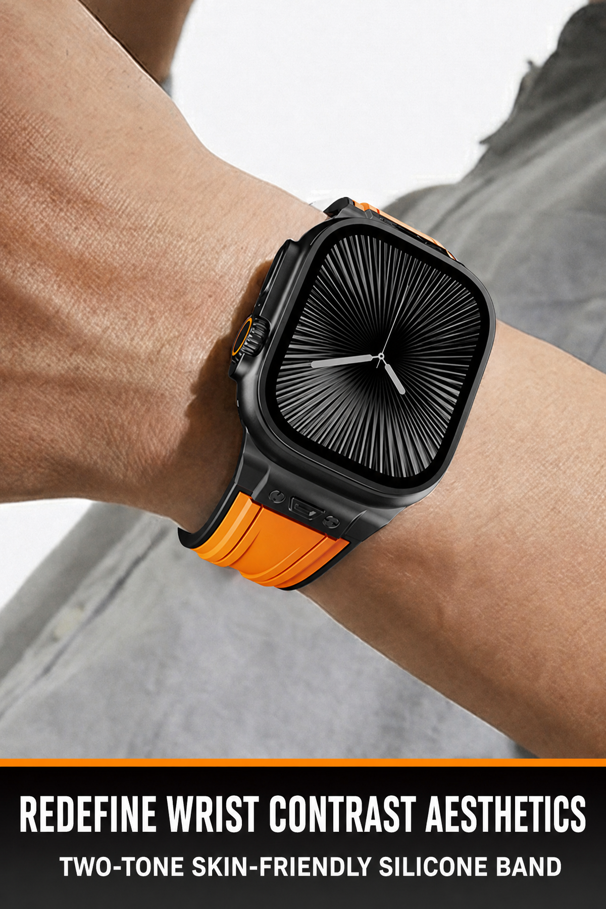 Dual-Color Premium Silicone Strap for Apple Watch Ultra - Sport Collection (44/45/46/49mm)
