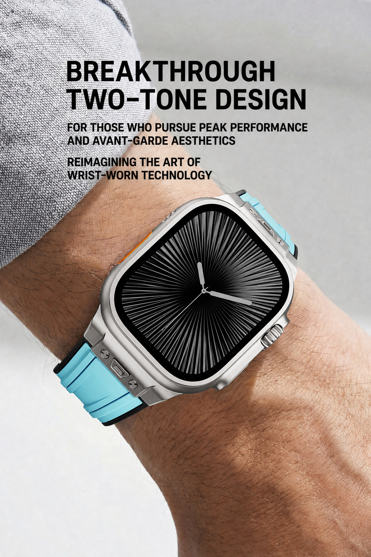 Dual-Color Premium Silicone Strap for Apple Watch Ultra - Sport Collection (44/45/46/49mm)