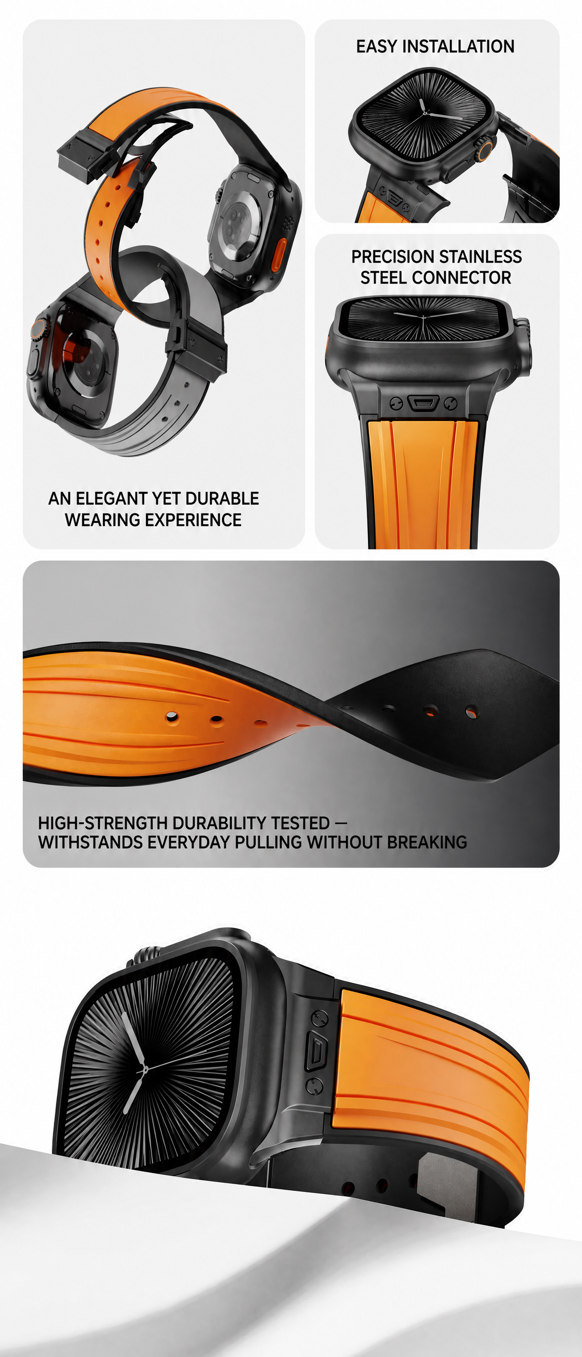 Dual-Color Premium Silicone Strap for Apple Watch Ultra - Sport Collection (44/45/46/49mm)